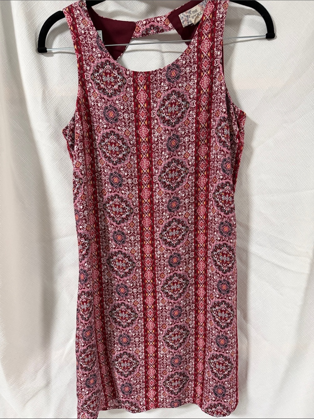 Pink Republic Red and Pink Sleeveless Mini Dress